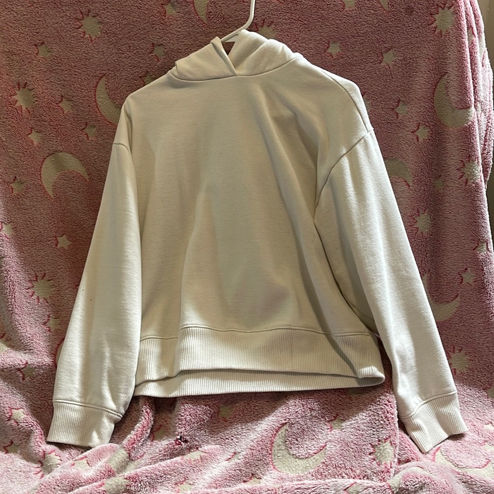 Cream colored crop hoodie